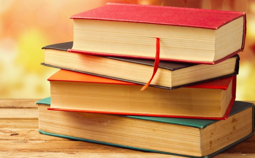 Books on a table